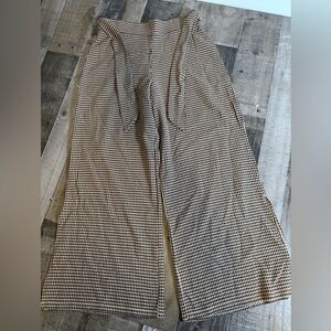 Anthropologie Cartonnier Houndstooth Wide Leg Pants Tie Waist Paperbag Size Sm